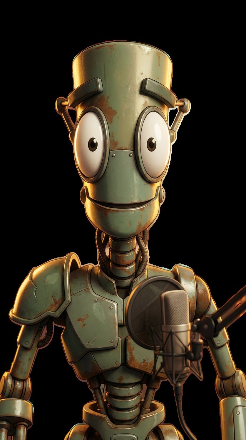 Chank Rivet, wide-eyed at the microphone